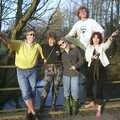 The post-paddling team, Carolyn on Sunday, Wymondham, Norfolk - 23rd March 2003