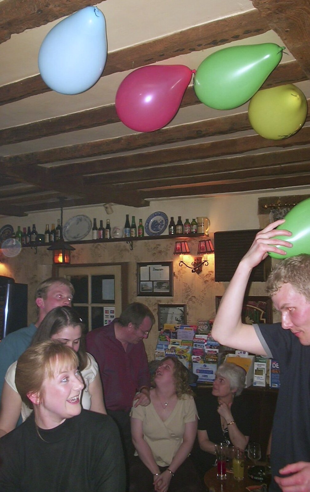 Neil's 30th Birthday at the Swan Inn, Brome, Suffolk - 5th April 2003: There are a load of balloons stuck to the ceiling