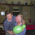 Apple and John Willy share a moment, Neil's 30th Birthday at the Swan Inn, Brome, Suffolk - 5th April 2003