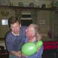 Apple and John Willy share a moment, Neil's 30th Birthday at the Swan Inn, Brome, Suffolk - 5th April 2003