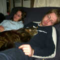 Suey and Marc are asleep again, with Soph-bags, Dove House, and Dinner Round Anne's, Thornham and Eye, Suffolk - 11th April 2003