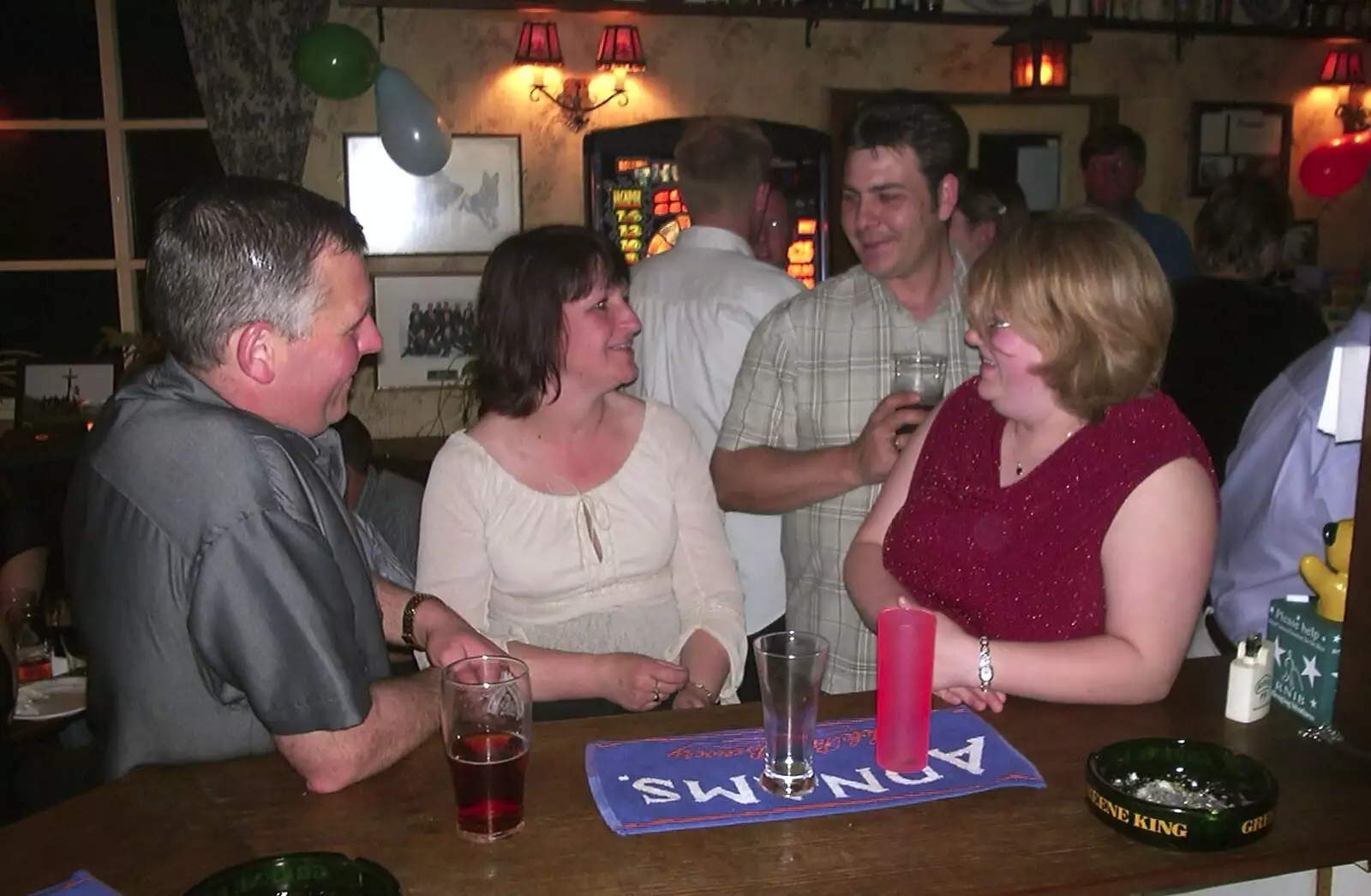 Barry and Davida, with Neil and Helen, from Spammy's 50th Birthday at the Swan Inn, Brome, Suffolk - 26th April 2003