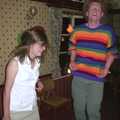 Suey and Wavy are well into it, Spammy's 50th Birthday at the Swan Inn, Brome, Suffolk - 26th April 2003