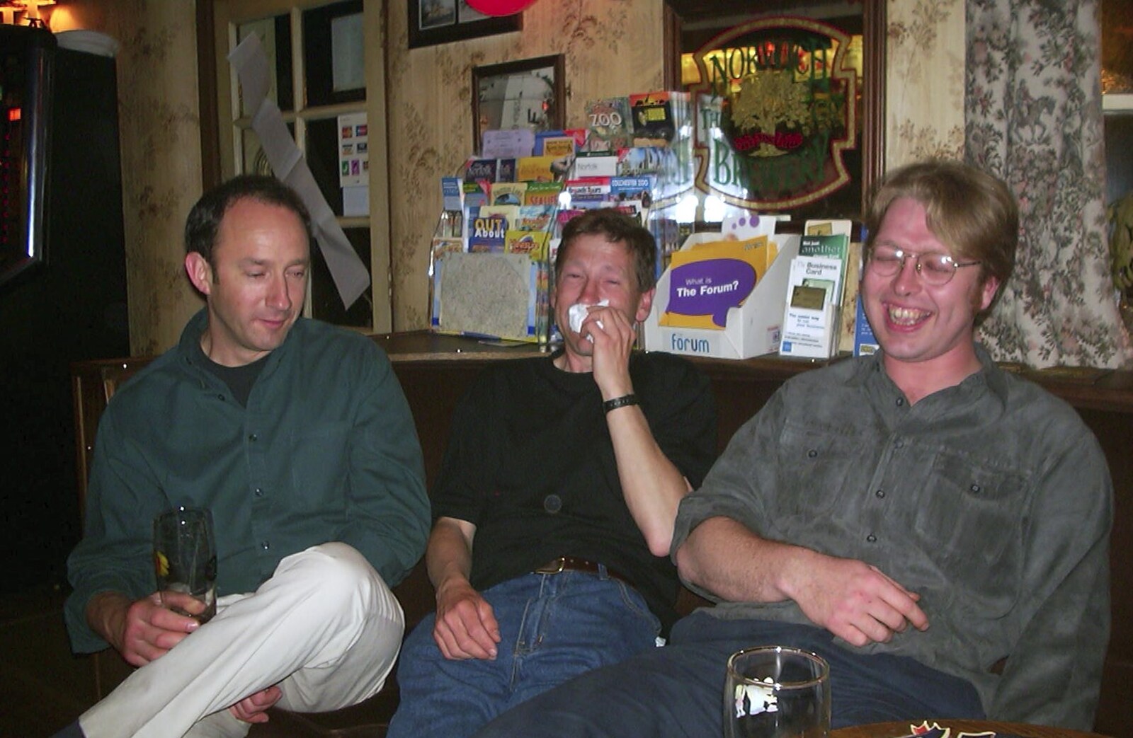 DH, Apple and Marc from Spammy's 50th Birthday at the Swan Inn, Brome, Suffolk - 26th April 2003