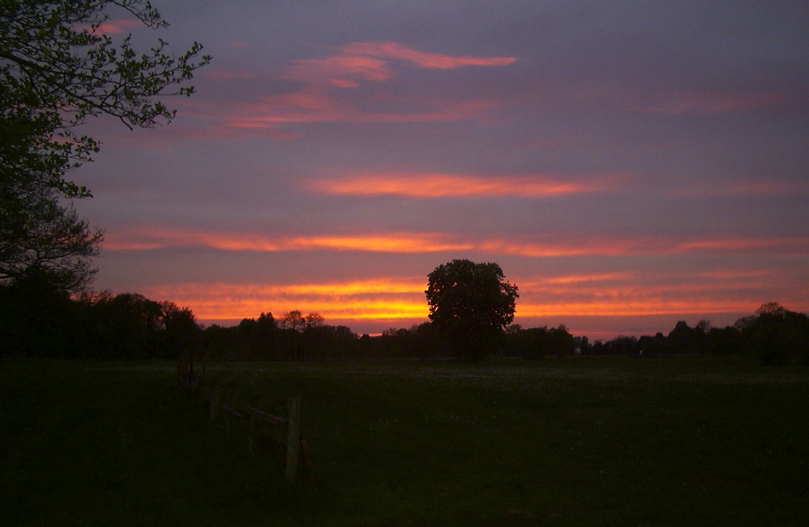 Sunset over Kelling Heath from The BSCC Bike Ride Weekend, Kelling, Norfolk - 9th May 2003