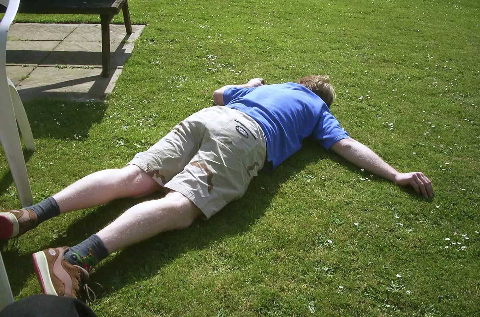 Marc takes a nap, from The BSCC Bike Ride Weekend, Kelling, Norfolk - 9th May 2003