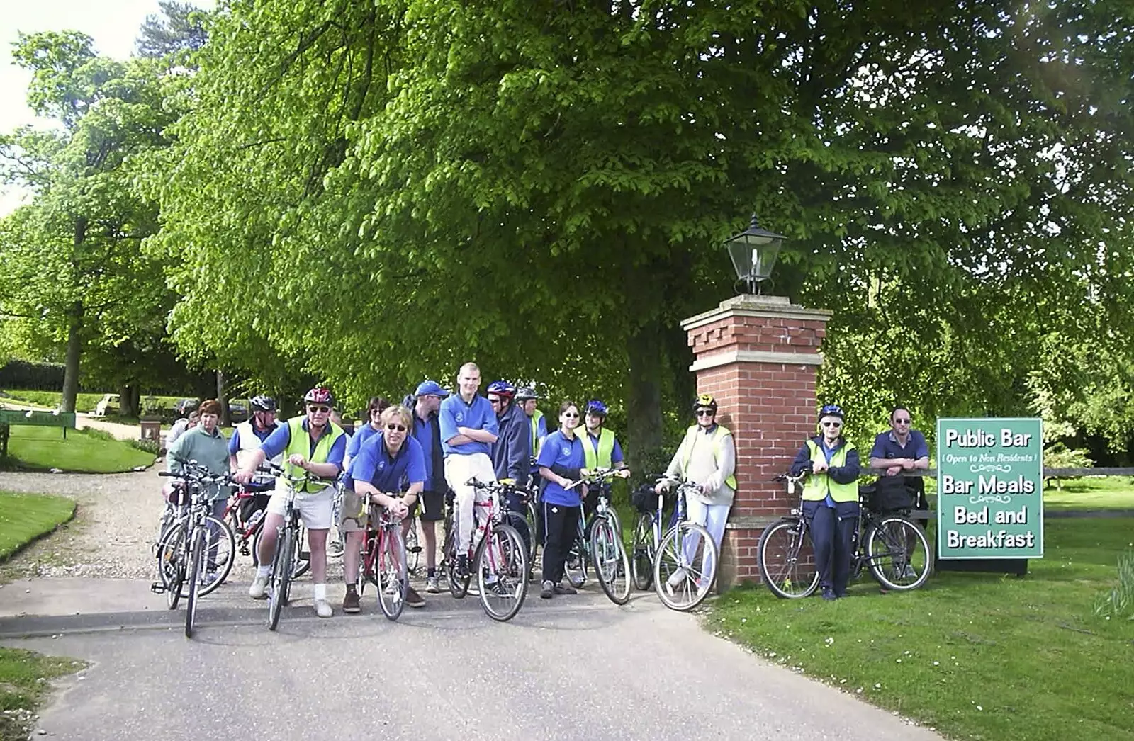 A group photo before the off, from The BSCC Bike Ride Weekend, Kelling, Norfolk - 9th May 2003