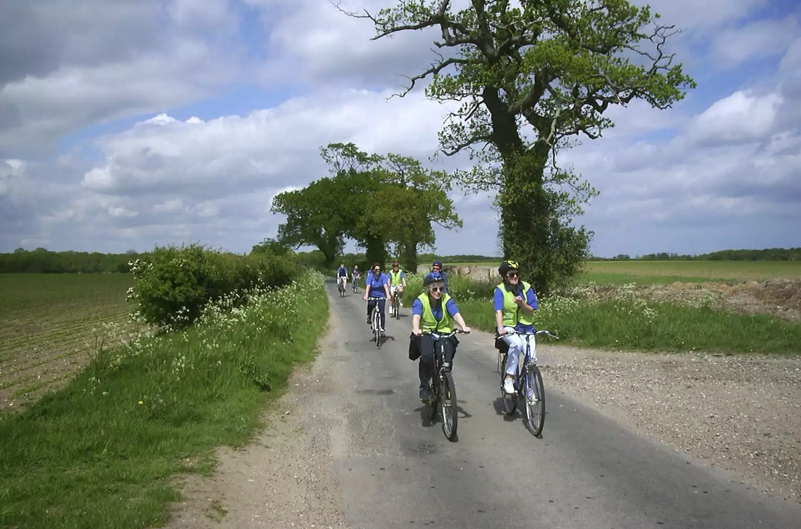 Cycling in the Norfolk lanes, from The BSCC Bike Ride Weekend, Kelling, Norfolk - 9th May 2003