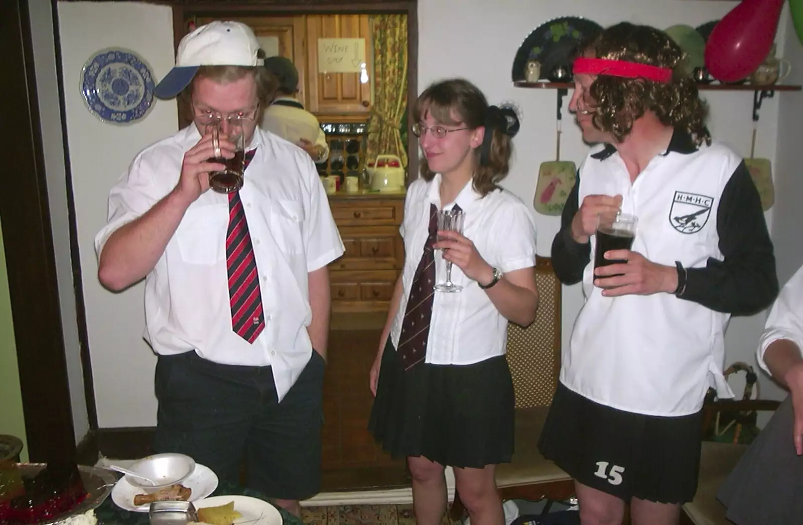 Marc has a beer, from Jenny's School Disco, Thrandeston, Suffolk - 17th May 2003