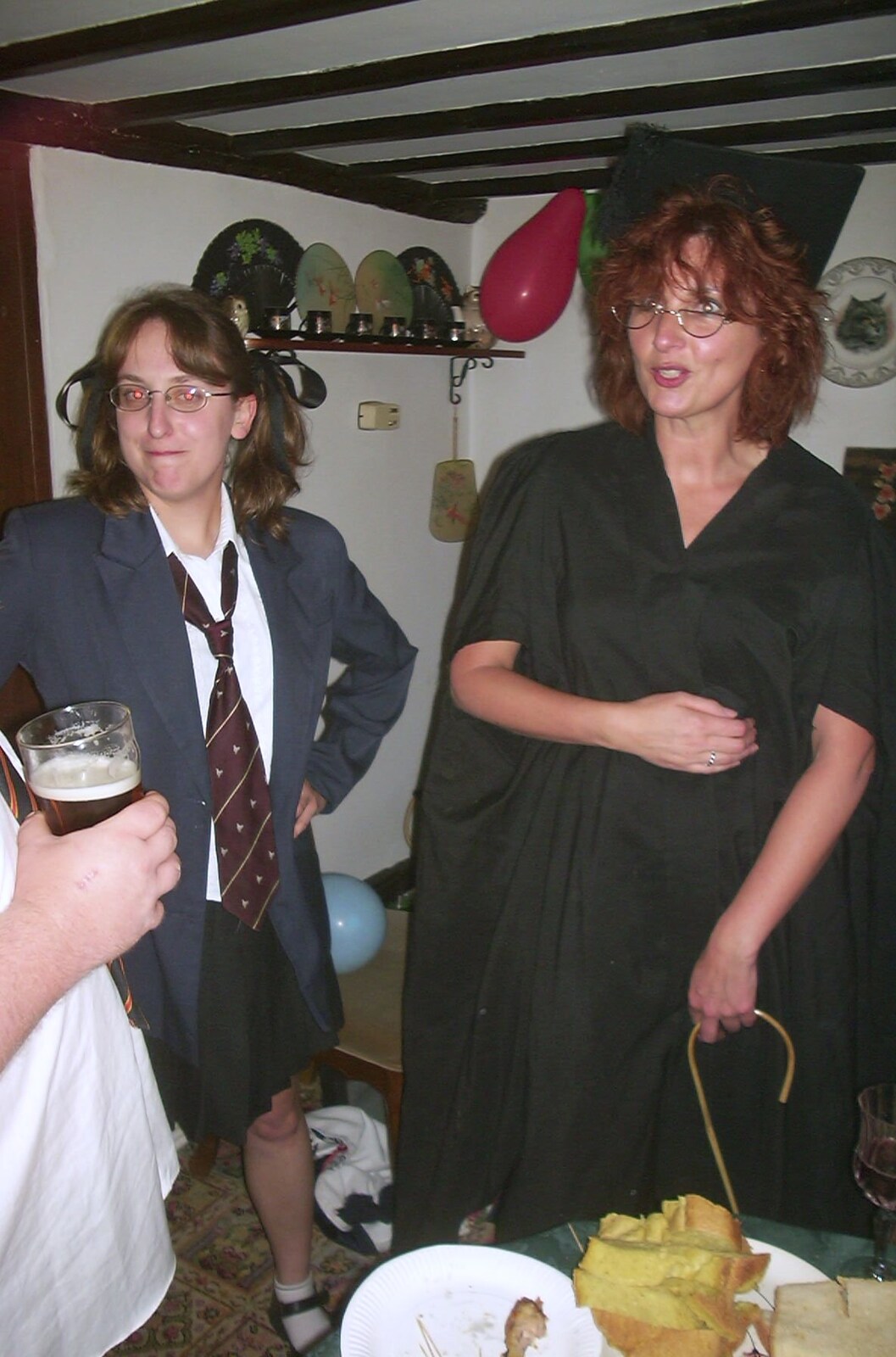 Anne's got the cane out from Jenny's School Disco, Thrandeston, Suffolk - 17th May 2003