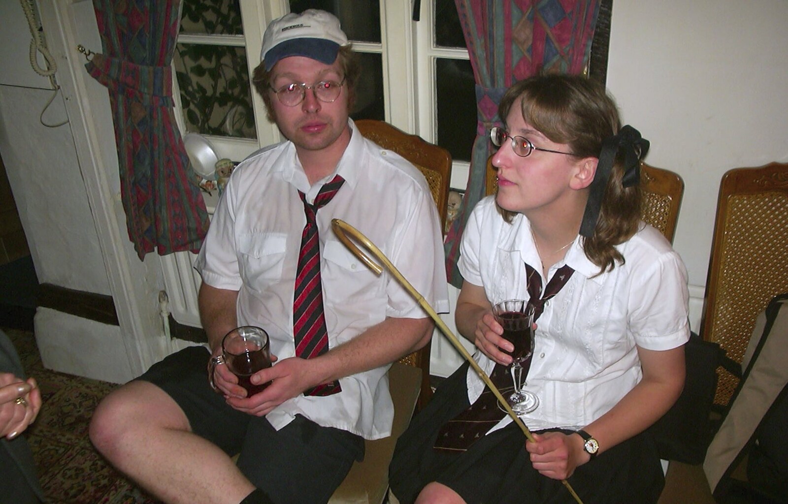 Suey's now got the cane from Jenny's School Disco, Thrandeston, Suffolk - 17th May 2003