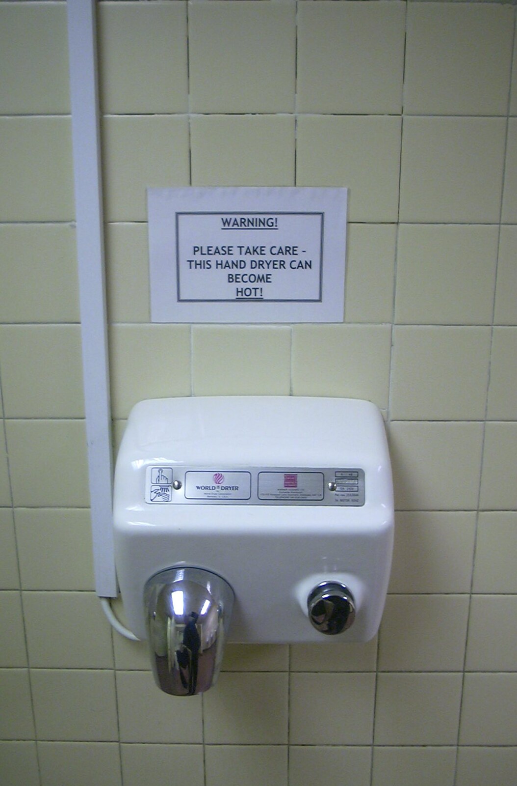 There's a dangerous hand dryer which runs hot from The BBs at BOCM Pauls Pavillion, Burston, Norfolk - 20th May 2003