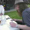 Max writes a set list, The BBs at BOCM Pauls Pavillion, Burston, Norfolk - 20th May 2003