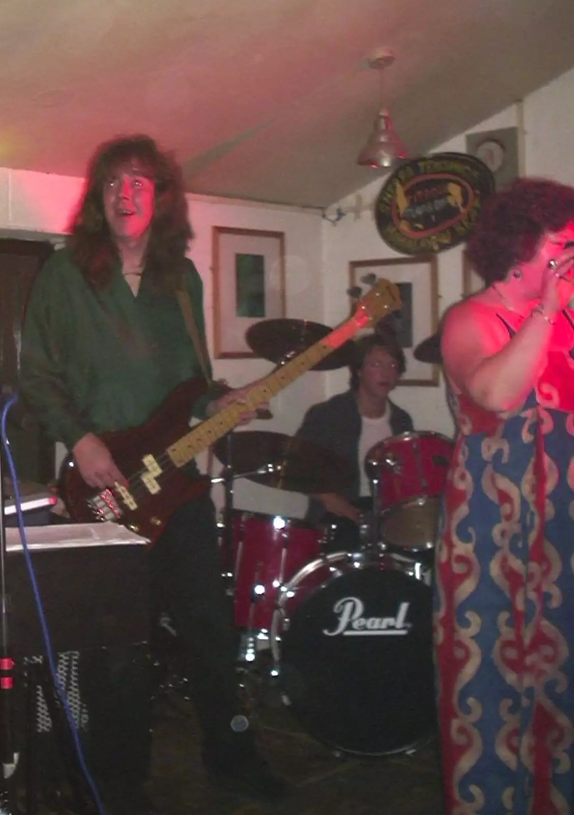 Danny on drums, from The BBs at the Cider Shed, Banham, Norfolk - 23rd June 2003