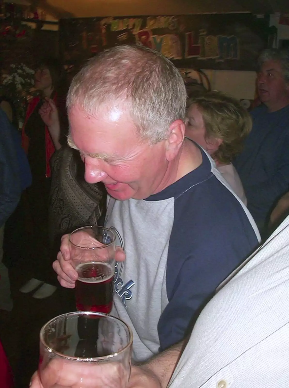 John Willy with a pint, from The BBs at the Cider Shed, Banham, Norfolk - 23rd June 2003