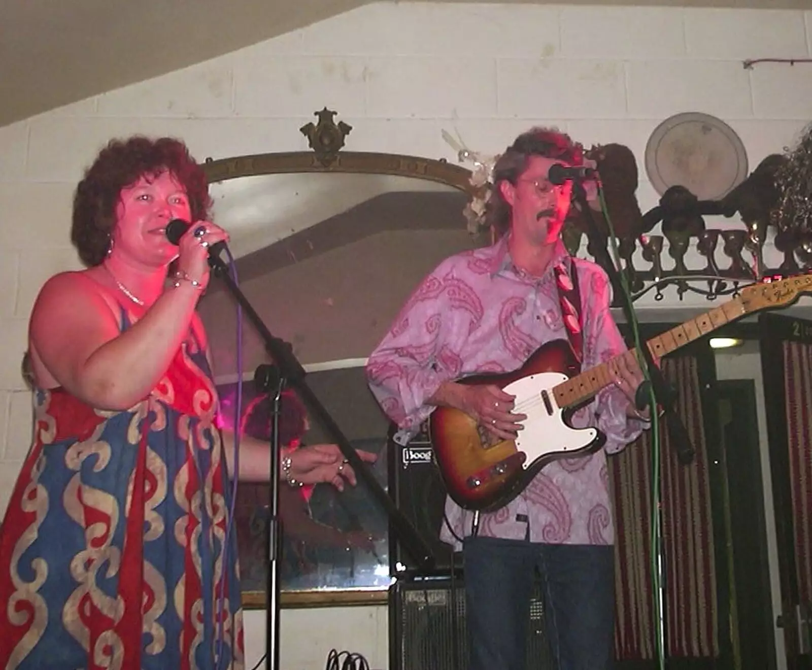 Jo and Rob on stage, from The BBs at the Cider Shed, Banham, Norfolk - 23rd June 2003