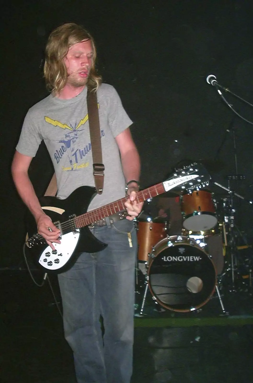 Rob McVey on a Rickenbacker guitar, from Longview and The BBs, Norwich and Banham, Norfolk - 4th July 2003