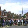 Crowds outside the Woolpack on Westerfield Road, Ipswich Music Day and the BSCC in Cotton, Suffolk - 6th July 2003