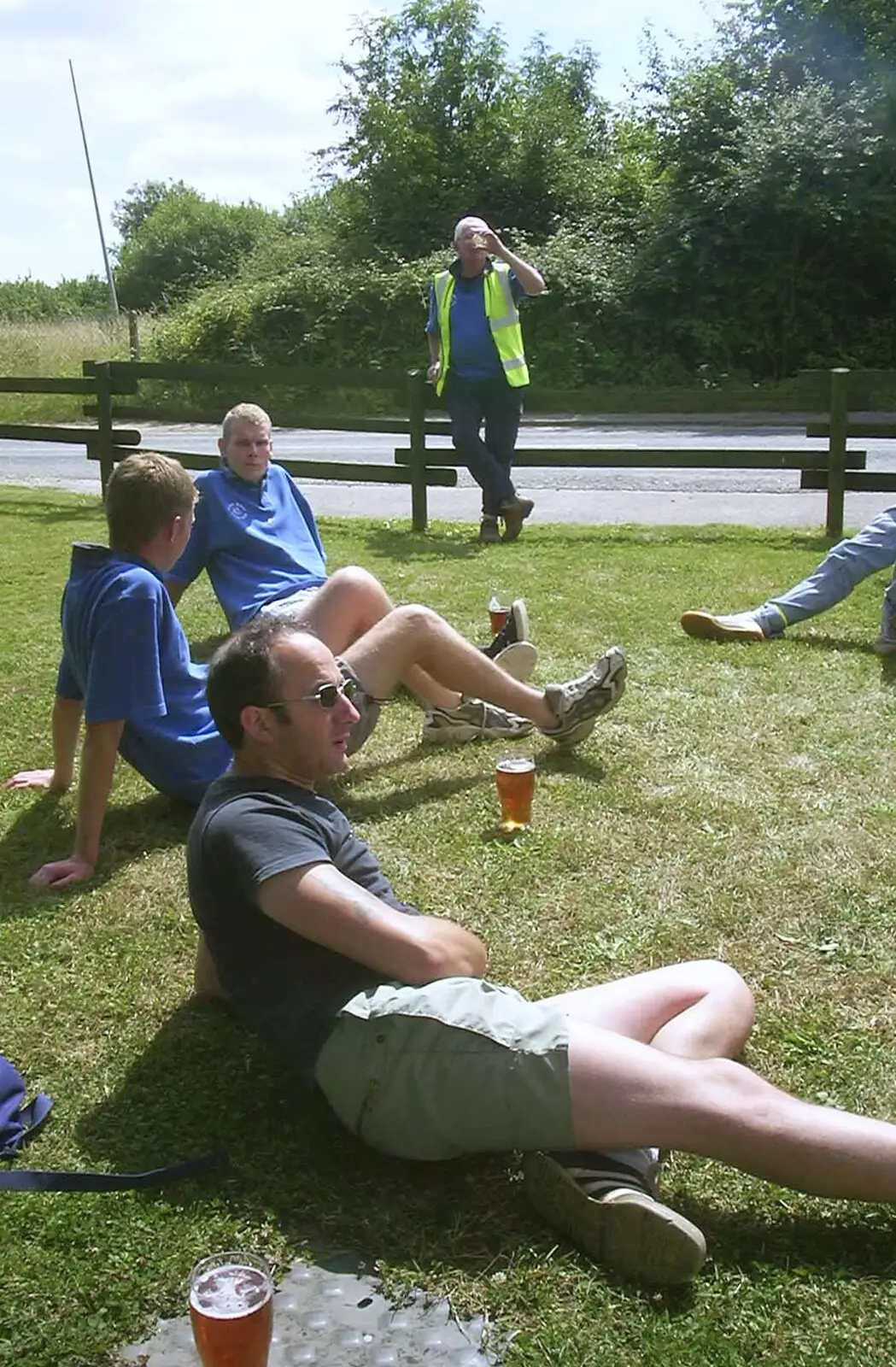 DH and his beer, from The BSCC Annual Bike Ride, Orford, Suffolk - 12th July 2003