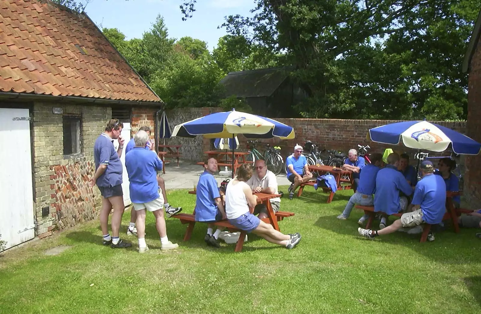 In the beer garden, from The BSCC Annual Bike Ride, Orford, Suffolk - 12th July 2003