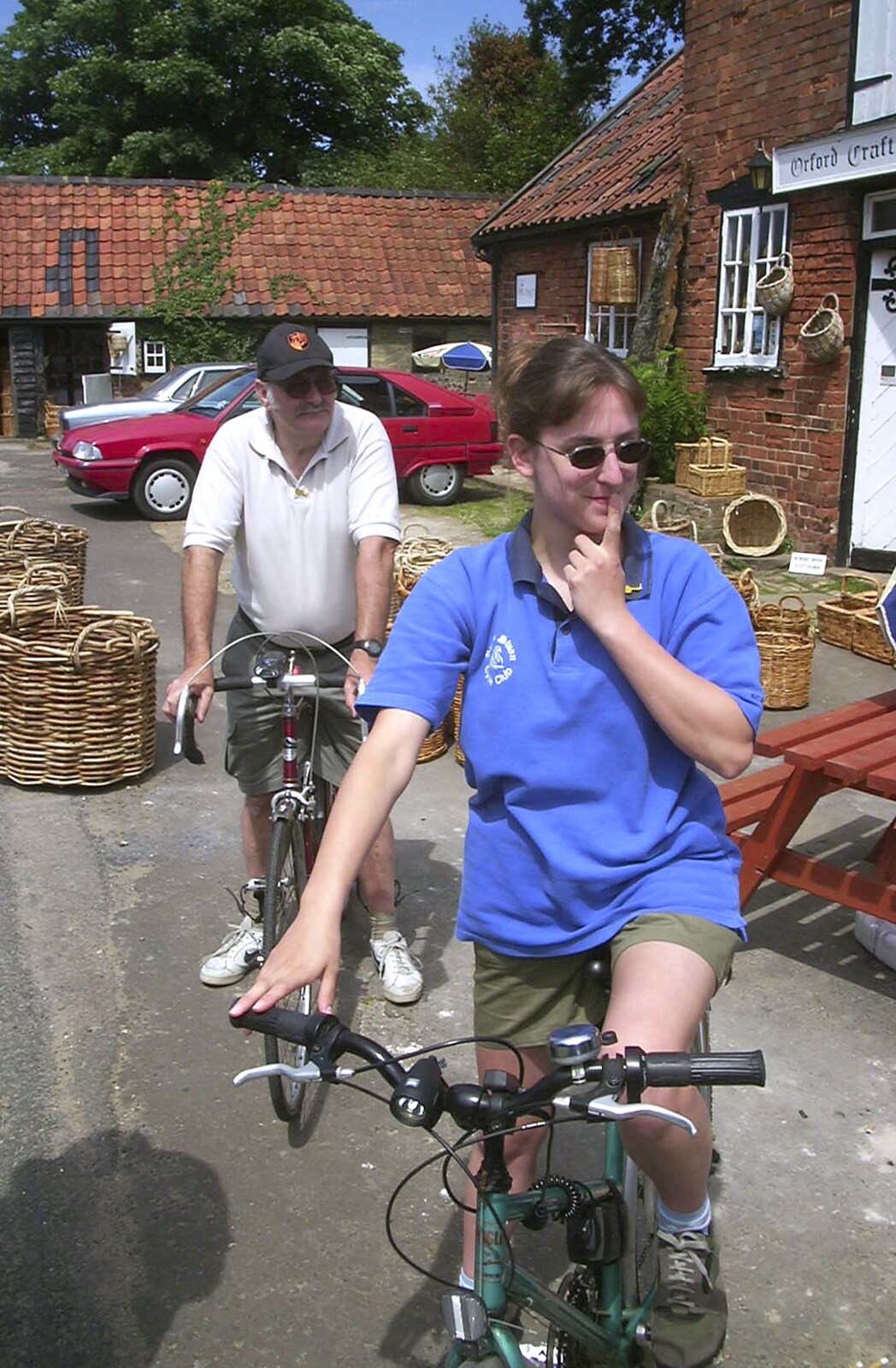 The BSCC Annual Bike Ride, Orford, Suffolk - 12th July 2003: Sue looks bashful