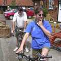 Sue looks bashful, The BSCC Annual Bike Ride, Orford, Suffolk - 12th July 2003