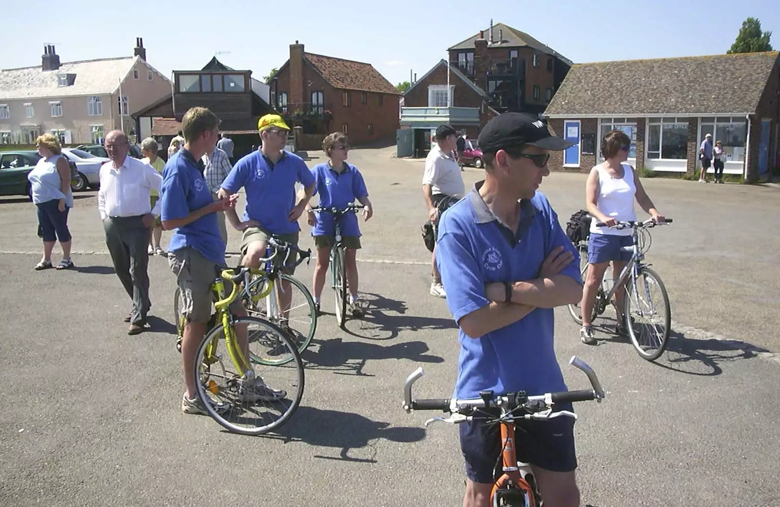 The bike massive hang out on the quay, from The BSCC Annual Bike Ride, Orford, Suffolk - 12th July 2003