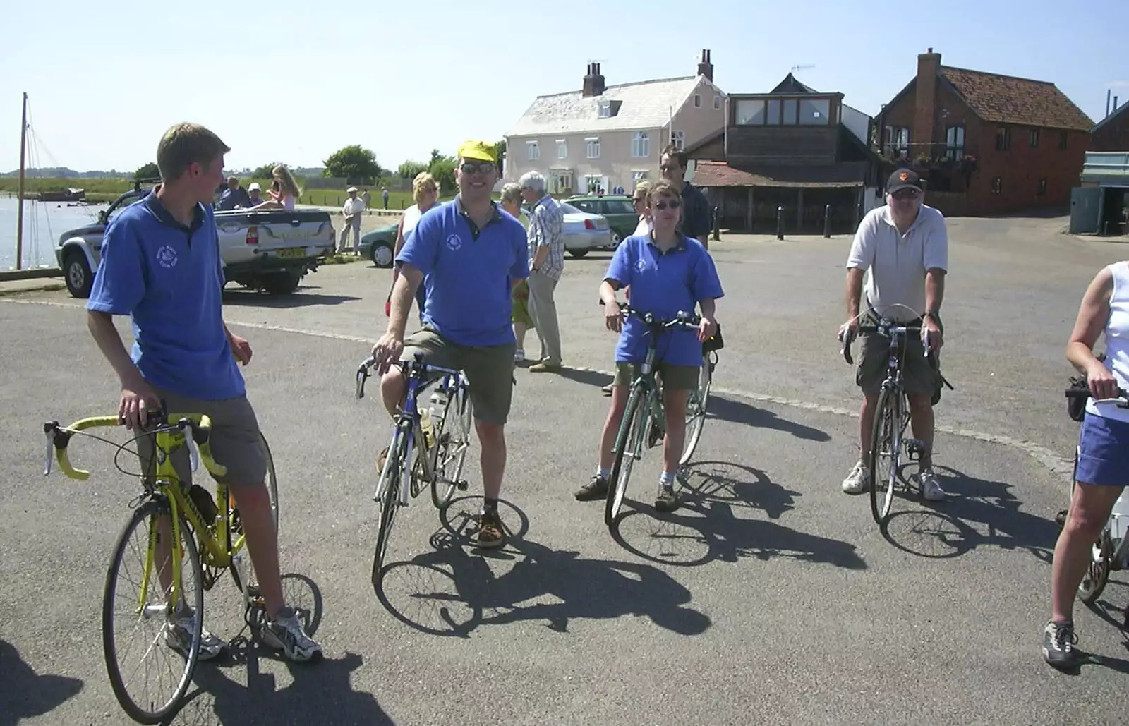 Phil, Marc, Sue and Bindery Dave, from The BSCC Annual Bike Ride, Orford, Suffolk - 12th July 2003