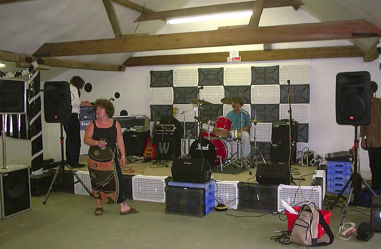 The stage is set up, from The BBs at Great Ellingham, Norfolk - 18th July 2003