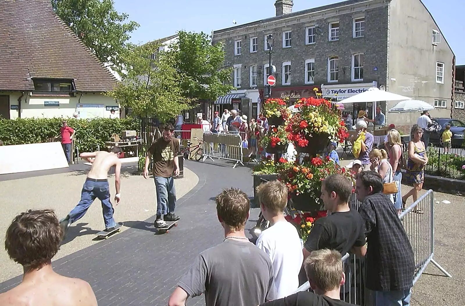 There's some skateboard demo in Diss, from The BBs at Great Ellingham, Norfolk - 18th July 2003