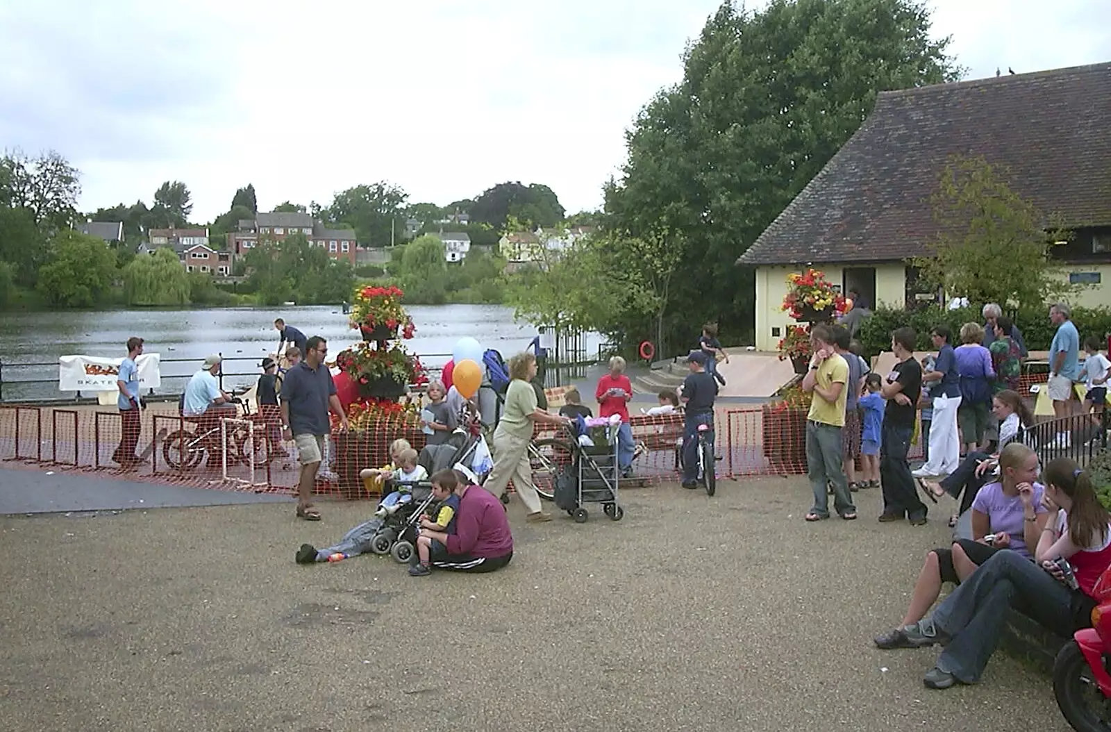 Crowds by the Mere, from The BBs at Great Ellingham, Norfolk - 18th July 2003