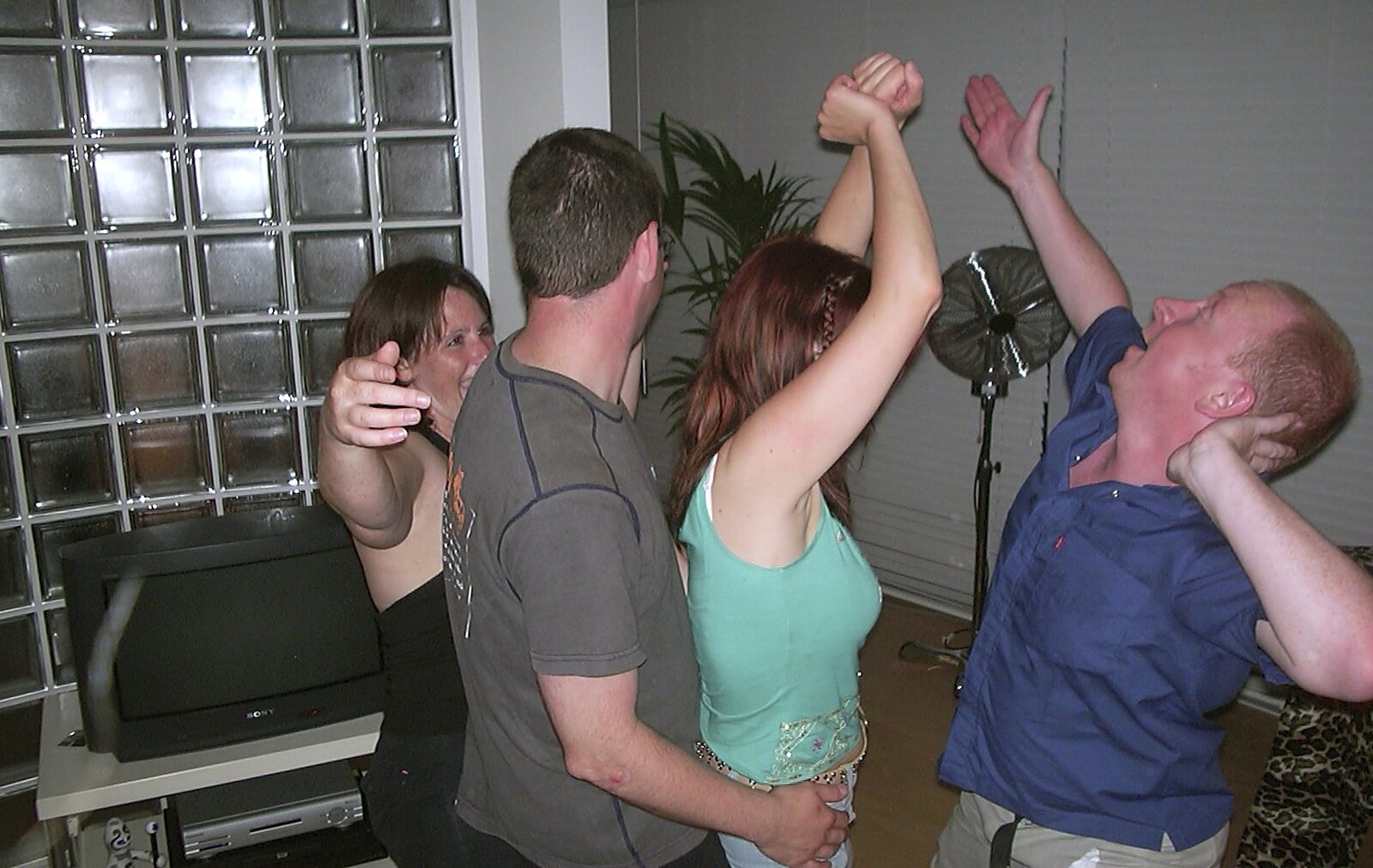 Intense dancing action from Julian and Hannah's Party with DJ Joey M, Elsworth, Cambridgeshire - 19th July 2003
