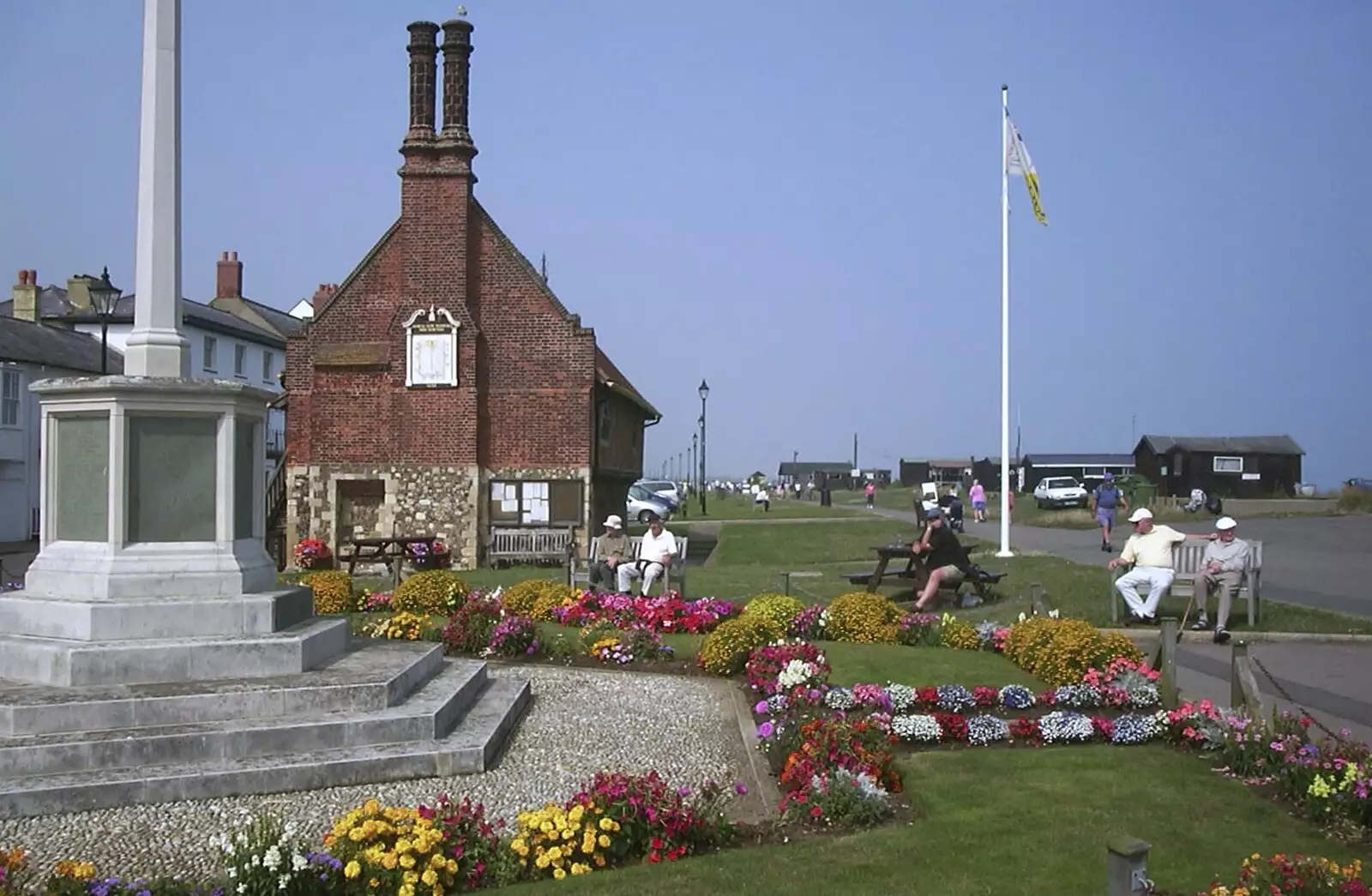 Flower beds in front of the Aldeburgh Moot Hall, from Mother and Mike Visit Aldeburgh, Suffolk - 8th August 2003