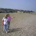 Mike points out to sea, Mother and Mike Visit Aldeburgh, Suffolk - 8th August 2003