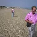 Mike strides around in stripey trousers, Mother and Mike Visit Aldeburgh, Suffolk - 8th August 2003