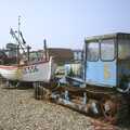 A fishing boat and a rusty bulldozer, Mother and Mike Visit Aldeburgh, Suffolk - 8th August 2003
