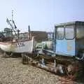 A fishing boat and a rusty bulldozer, Mother and Mike Visit Aldeburgh, Suffolk - 8th August 2003