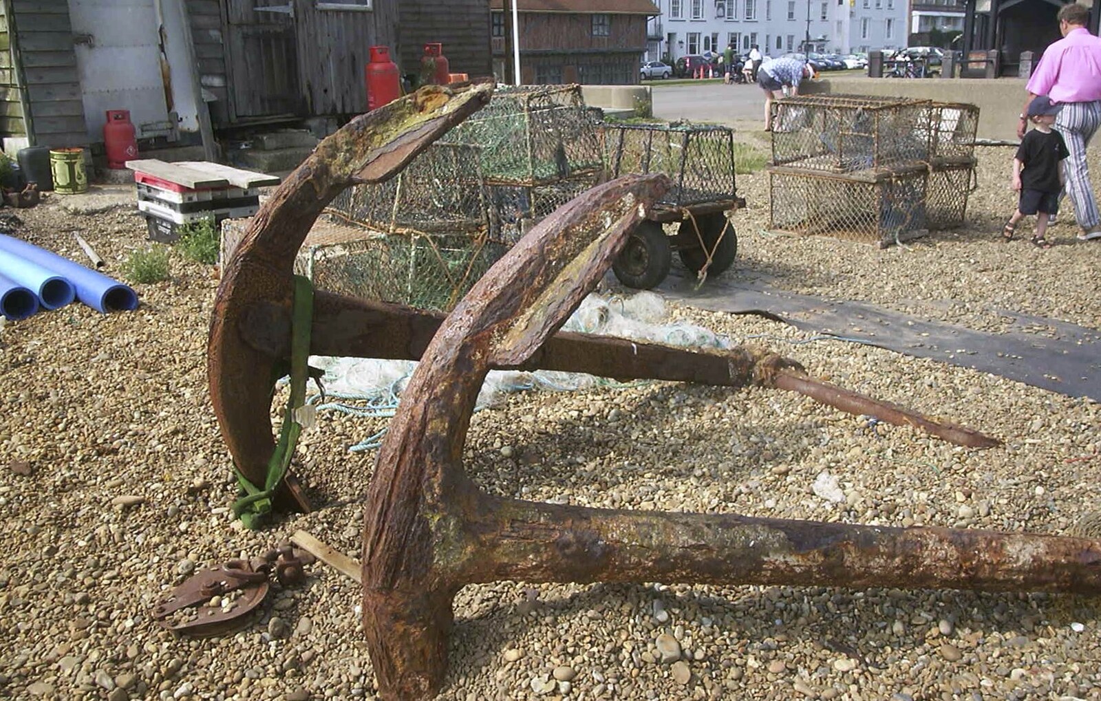 Rusting anchors on Aldeburgh Beach from Mother and Mike Visit Aldeburgh, Suffolk - 8th August 2003