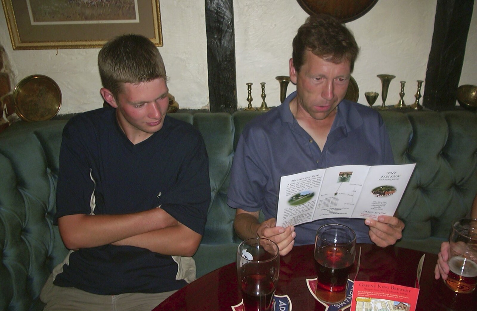 Apple persuses the menu from A BSCC Camping Trip to the Fox Inn, Shadingfield, Suffolk - 9th August 2003