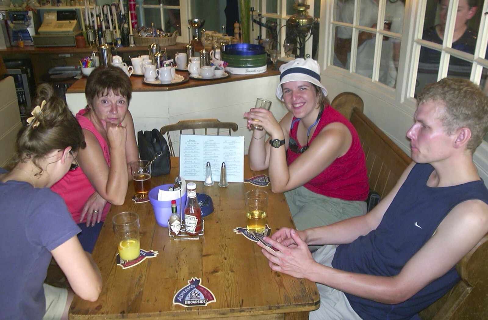 Suey, Jenny, Sarah and Bill from A BSCC Camping Trip to the Fox Inn, Shadingfield, Suffolk - 9th August 2003