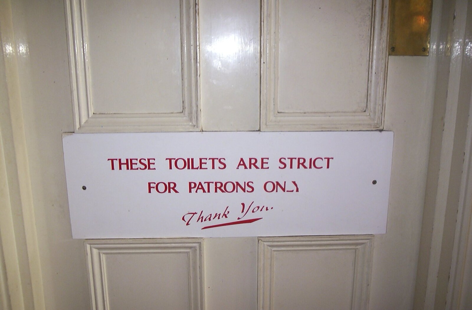These toilets are strict, but only for patrons from A BSCC Camping Trip to the Fox Inn, Shadingfield, Suffolk - 9th August 2003