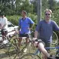 Apple, Nigel and Marc near the Dunwich Road, A BSCC Camping Trip to the Fox Inn, Shadingfield, Suffolk - 9th August 2003