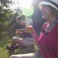 Suey and Sarah in the sun, A BSCC Camping Trip to the Fox Inn, Shadingfield, Suffolk - 9th August 2003