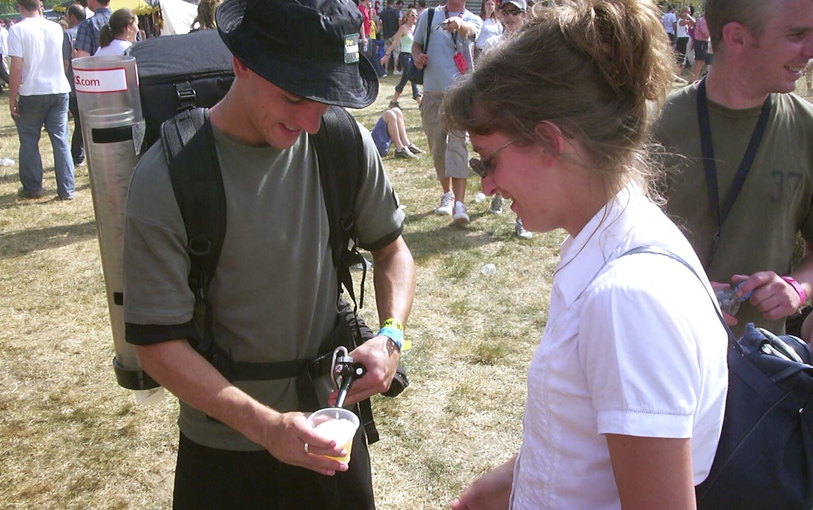Suey scores some free cider from V Festival 2003, Hyland's Park, Chelmsford, Essex - 16th August 2003