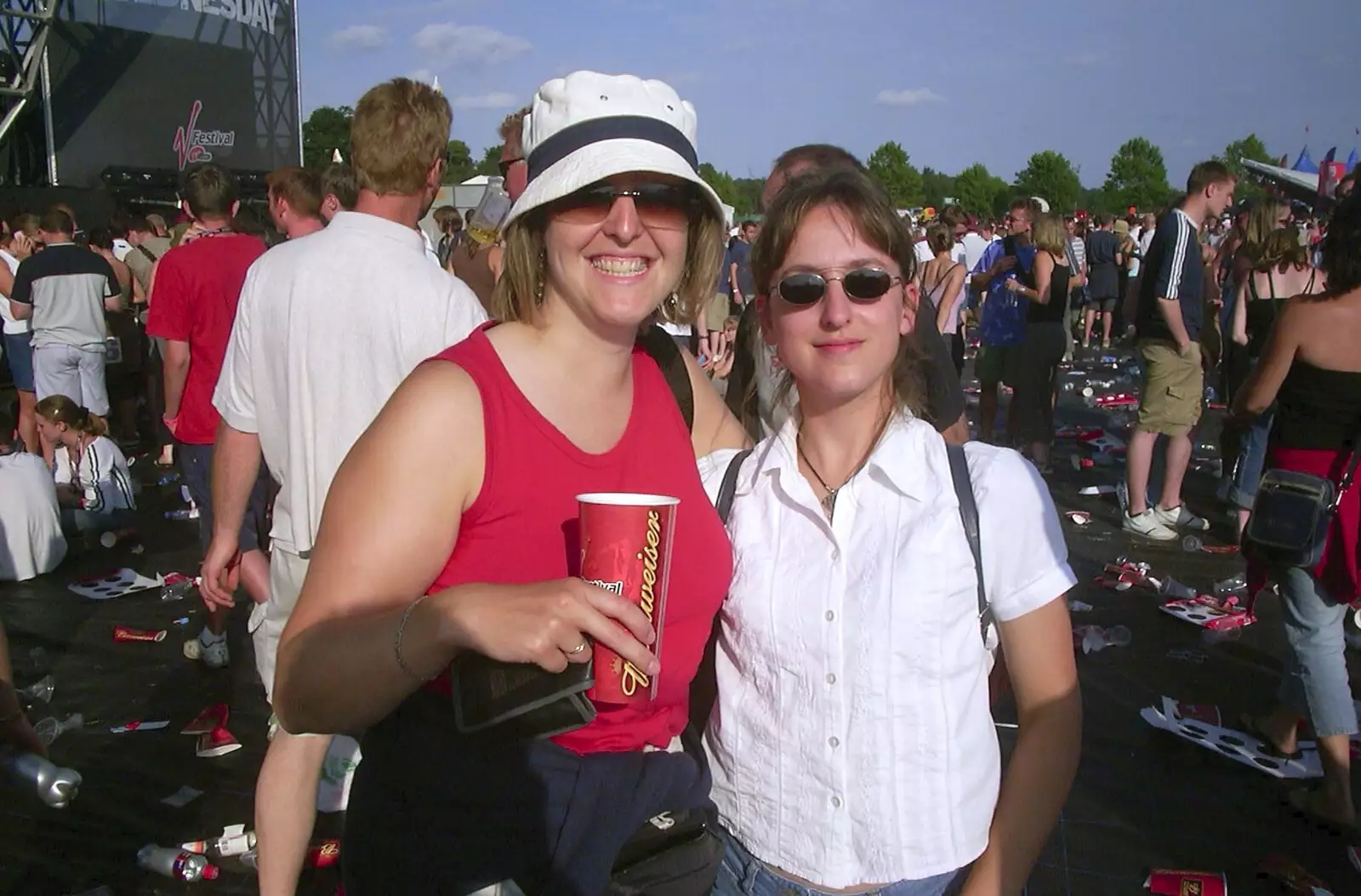 Sarah and Suey, after the Athlete gig, from V Festival 2003, Hyland's Park, Chelmsford, Essex - 16th August 2003