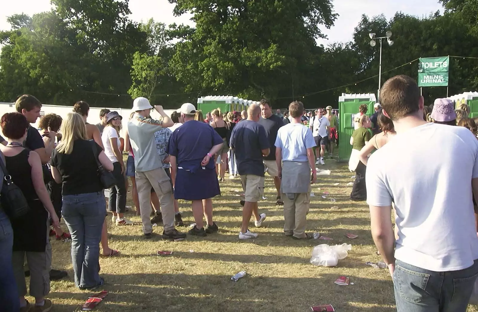 The queue for the festival bogs, from V Festival 2003, Hyland's Park, Chelmsford, Essex - 16th August 2003