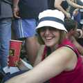 Sarah sits down in a crowd, V Festival 2003, Hyland's Park, Chelmsford, Essex - 16th August 2003