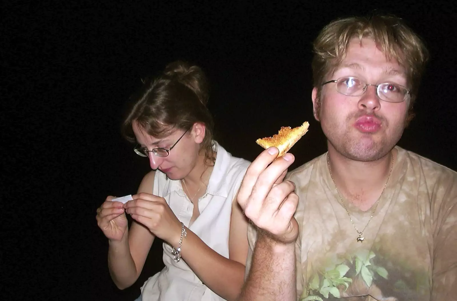 Marc likes his toast. Proper, from Weird Dudes on Shed and a Lost Weekend, Brome - 23rd August 2003