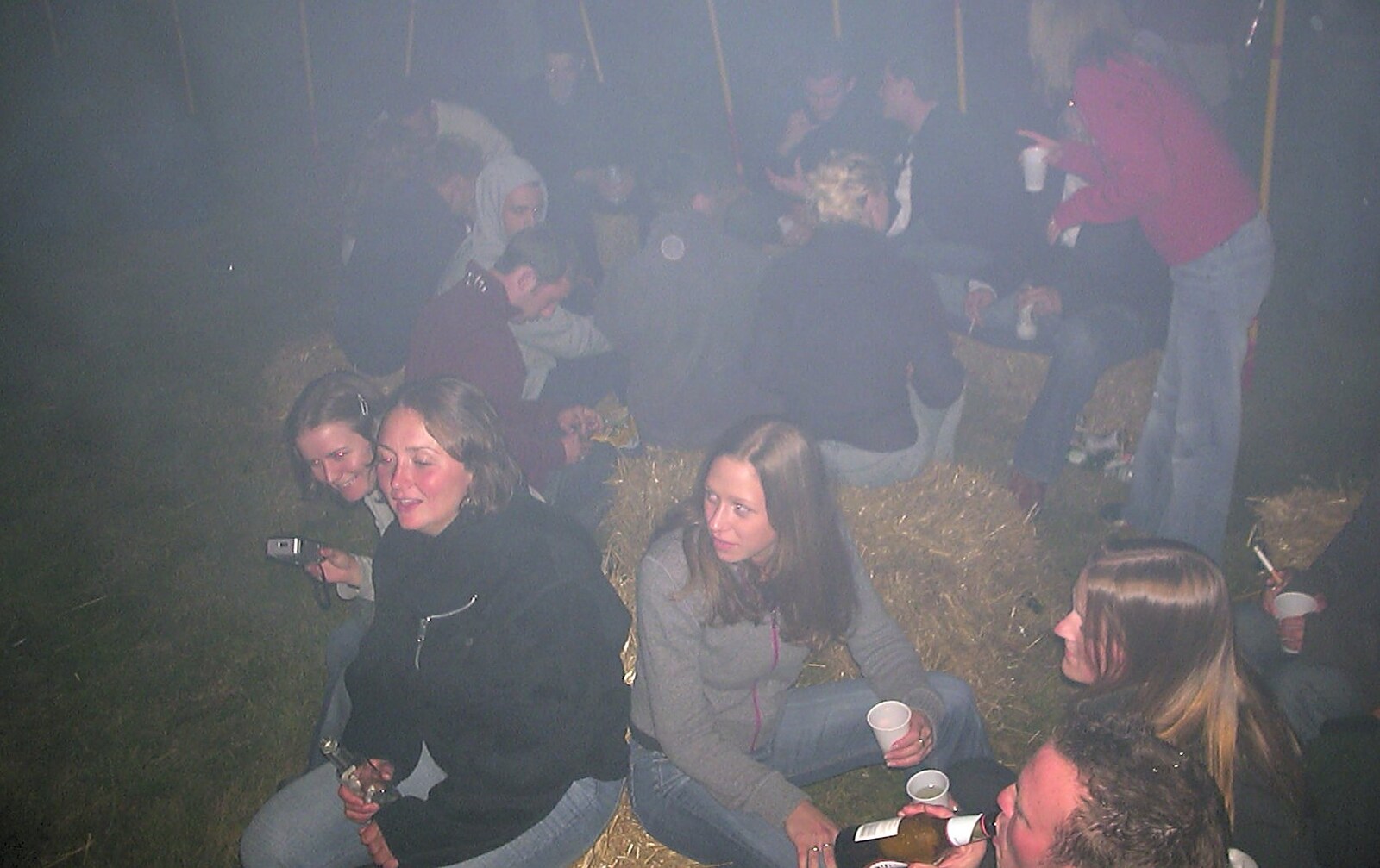 The marquee is full of smoke from A Mellis Party and the BSCC at Wortham, Suffolk - 5th September 2003