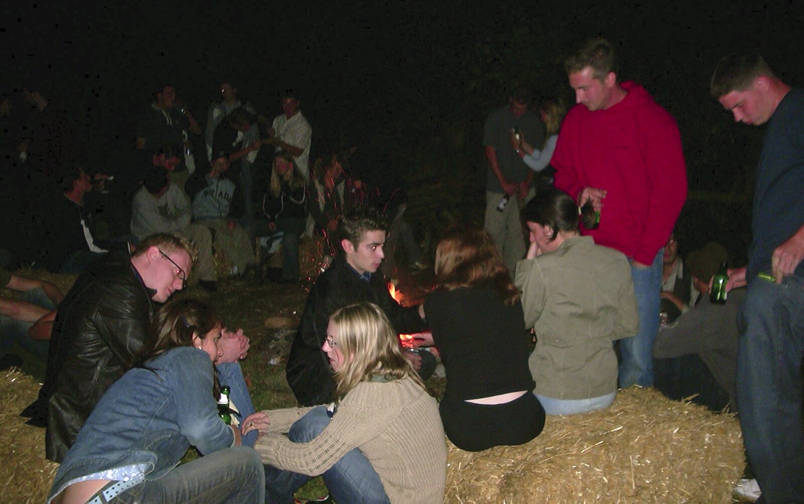 People around the campfire from A Mellis Party and the BSCC at Wortham, Suffolk - 5th September 2003